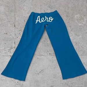 Aeropostale Vintage Y2K Teal Straight-Leg Sweatpants